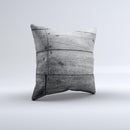 Gray Worn Wooden Planks Ink-Fuzed Decorative Throw Pillow