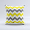 Gray & Yellow Chevron Pattern Ink-Fuzed Decorative Throw Pillow