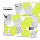 Gray and Lime Green Cartoon Roses - Premium Protective Decal Skin-Kit for the Apple Credit Card