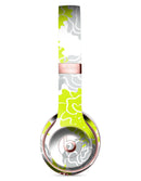 Gray and Lime Green Cartoon Roses Full-Body Skin Kit for the Beats by Dre Solo 3 Wireless Headphones