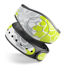 Gray and Lime Green Cartoon Roses - Decal Skin Wrap Kit for the Disney Magic Band