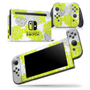 Gray and Lime Green Cartoon Roses - Vinyl Skin Wrap for Nintendo Switch 2, OLED, Lite, Pro Controller, Wii & Classic Handhelds