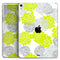 Gray and Lime Green Cartoon Roses - Full Body Skin Decal for the Apple iPad Pro 12.9", 11", 10.5", 9.7", Air or Mini (All Models Available)