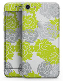 Gray and Lime Green Cartoon Roses - Skin-kit for the iPhone 8 or 8 Plus