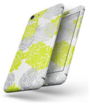 Gray and Lime Green Cartoon Roses - Skin-kit for the iPhone 8 or 8 Plus