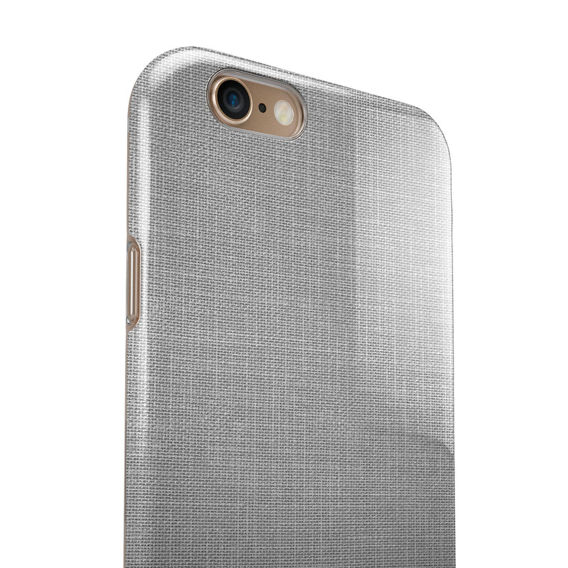 Gray and White Scratched Fabric iPhone 6/6s or 6/6s Plus 2-Piece Hybrid INK-Fuzed Case