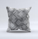 Grayscale Layer Checkered Pattern ink-Fuzed Decorative Throw Pillow