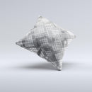 Grayscale Layer Checkered Pattern ink-Fuzed Decorative Throw Pillow