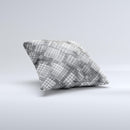 Grayscale Layer Checkered Pattern ink-Fuzed Decorative Throw Pillow