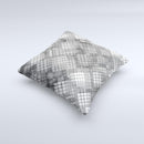 Grayscale Layer Checkered Pattern ink-Fuzed Decorative Throw Pillow