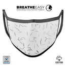 Grayscale Descending Candy Sticks - Made in USA Mouth Cover Unisex Anti-Dust Cotton Blend Reusable & Washable Face Mask with Adjustable Sizing for Adult or Child