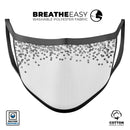 Grayscale Descending Micro Dots - Made in USA Mouth Cover Unisex Anti-Dust Cotton Blend Reusable & Washable Face Mask with Adjustable Sizing for Adult or Child