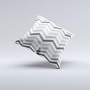 Grayscale Gradient Chevron Zigzag Pattern ink-Fuzed Decorative Throw Pillow