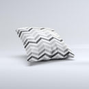 Grayscale Gradient Chevron Zigzag Pattern ink-Fuzed Decorative Throw Pillow