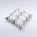 Grayscale Gradient Chevron Zigzag Pattern ink-Fuzed Decorative Throw Pillow