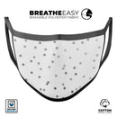 Grayscale Scattered Micro Blocks - Made in USA Mouth Cover Unisex Anti-Dust Cotton Blend Reusable & Washable Face Mask with Adjustable Sizing for Adult or Child