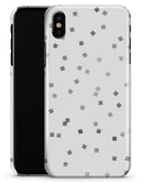 Grayscale Scattered Micro Blocks - iPhone X Clipit Case