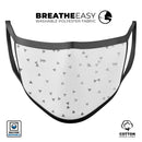 Grayscale Scattered Micro Triangles - Made in USA Mouth Cover Unisex Anti-Dust Cotton Blend Reusable & Washable Face Mask with Adjustable Sizing for Adult or Child