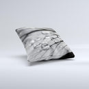 Grayscale Watered Leaf ink-Fuzed Decorative Throw Pillow
