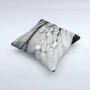 Grayscale Watered Leaf ink-Fuzed Decorative Throw Pillow