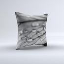Grayscale Watered Leaf ink-Fuzed Decorative Throw Pillow