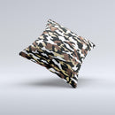 Green-Tan White Traditional Camouflage ink-Fuzed Decorative Throw Pillow