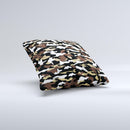 Green-Tan White Traditional Camouflage ink-Fuzed Decorative Throw Pillow