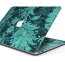 Green and Teal Floral Velvet - Skin Decal Wrap Kit Compatible with the Apple MacBook Pro, Pro with Touch Bar or Air (11", 12", 13", 15" & 16" - All Versions Available)