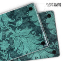 Green and Teal Floral Velvet - Skin Decal Wrap Kit Compatible with the Apple MacBook Pro, Pro with Touch Bar or Air (11", 12", 13", 15" & 16" - All Versions Available)