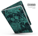 Green and Teal Floral Velvet - Skin Decal Wrap Kit Compatible with the Apple MacBook Pro, Pro with Touch Bar or Air (11", 12", 13", 15" & 16" - All Versions Available)