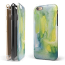 Green 211 Absorbed Watercolor Texture iPhone 6/6s or 6/6s Plus 2-Piece Hybrid INK-Fuzed Case