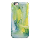 Green 211 Absorbed Watercolor Texture iPhone 6/6s or 6/6s Plus 2-Piece Hybrid INK-Fuzed Case