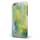 Green 211 Absorbed Watercolor Texture iPhone 6/6s or 6/6s Plus 2-Piece Hybrid INK-Fuzed Case