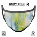 Green 211 Absorbed Watercolor Texture - Made in USA Mouth Cover Unisex Anti-Dust Cotton Blend Reusable & Washable Face Mask with Adjustable Sizing for Adult or Child