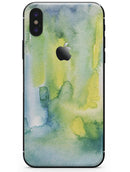 Green 211 Absorbed Watercolor Texture - iPhone X Skin-Kit