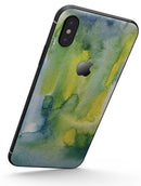 Green 211 Absorbed Watercolor Texture - iPhone X Skin-Kit