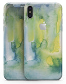 Green 211 Absorbed Watercolor Texture - iPhone X Skin-Kit