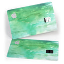 Green 2 Absorbed Watercolor Texture - Premium Protective Decal Skin-Kit for the Apple Credit Card