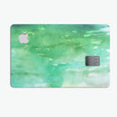 Green 2 Absorbed Watercolor Texture - Premium Protective Decal Skin-Kit for the Apple Credit Card