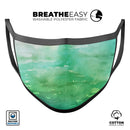 Green 2 Absorbed Watercolor Texture - Made in USA Mouth Cover Unisex Anti-Dust Cotton Blend Reusable & Washable Face Mask with Adjustable Sizing for Adult or Child