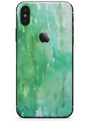 Green 2 Absorbed Watercolor Texture - iPhone X Skin-Kit