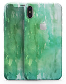 Green 2 Absorbed Watercolor Texture - iPhone X Skin-Kit