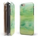 Green 321 Absorbed Watercolor Texture iPhone 6/6s or 6/6s Plus 2-Piece Hybrid INK-Fuzed Case