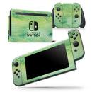 Green 321 Absorbed Watercolor Texture - Vinyl Skin Wrap for Nintendo Switch 2, OLED, Lite, Pro Controller, Wii & Classic Handhelds