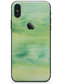 Green 321 Absorbed Watercolor Texture - iPhone X Skin-Kit