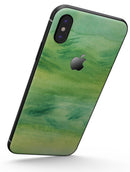 Green 321 Absorbed Watercolor Texture - iPhone X Skin-Kit