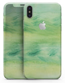 Green 321 Absorbed Watercolor Texture - iPhone X Skin-Kit