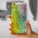 Green 592 Absorbed Watercolor Texture iPhone 6/6s or 6/6s Plus 2-Piece Hybrid INK-Fuzed Case