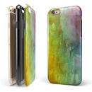 Green 592 Absorbed Watercolor Texture iPhone 6/6s or 6/6s Plus 2-Piece Hybrid INK-Fuzed Case
