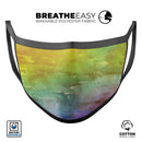 Green 592 Absorbed Watercolor Texture - Made in USA Mouth Cover Unisex Anti-Dust Cotton Blend Reusable & Washable Face Mask with Adjustable Sizing for Adult or Child